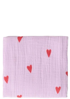 Musselin Mulltuch 'Swaddle Print Medium' Purple Hearts 70 x 70 cm