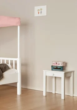 Nachttisch weiß handbemalt