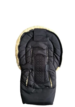 Premium Lammfell-Fußsack für Babywanne & Kinderautositz midnight black