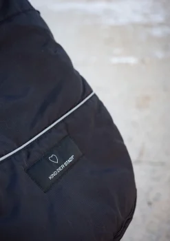 Premium Lammfell-Fußsack midnight black