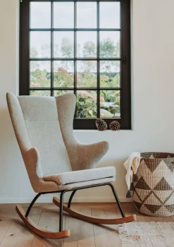 Schaukelstuhl Erwachsene 'De Luxe' Sand Grey