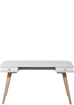 Schreibtisch 72,6 cm & Armlehnstuhl 'Wood' Weiß/Eiche