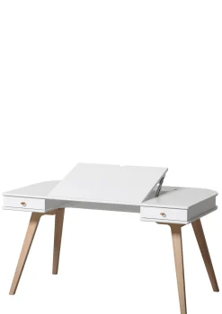 Schreibtisch 'Wood' 72,6 cm Weiß/Eiche