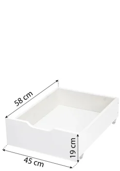 Schublade auf Rädern weiß