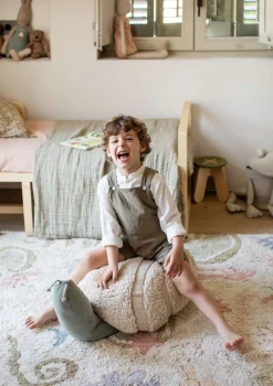 Sitzkissen 'Mr. Snail' Blue / Natural