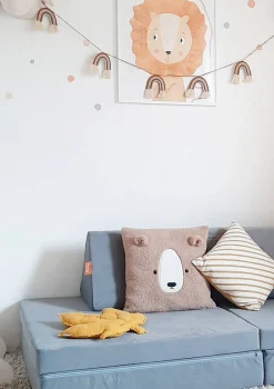 Spielsofa Velours Arktis Blau