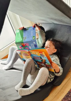 Spielsofa Velours Elefant Grau