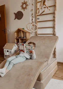 Spielsofa Velours Erdnuss Beige