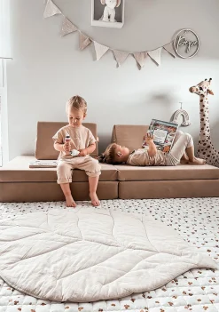 Spielsofa Velours Erdnuss Beige