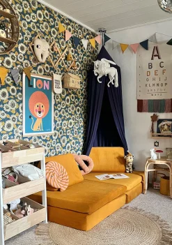 Spielsofa Velours Honig Gelb