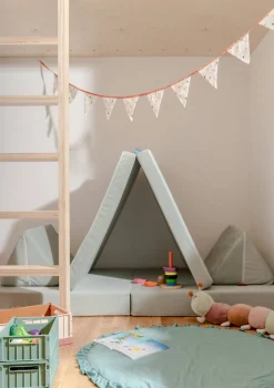 Spielsofa Velours Minz Hellgrün