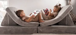 Spielsofa Velours Mond Grau