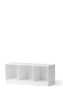 Standregal 'Wood' horizontal 3x1 mit Sockel weiß