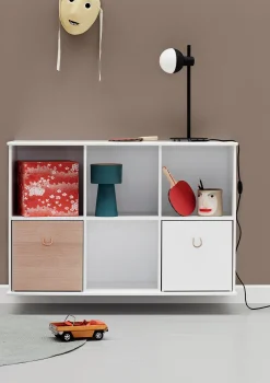 Standregal 'Wood' horizontal 3 x 2 / weiß mit Sockel