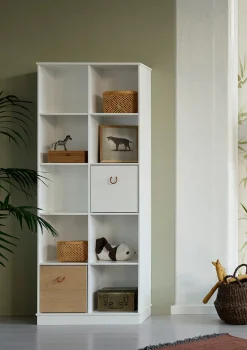 Standregal 'Wood' vertikal 2 x 5 / weiß mit Sockel