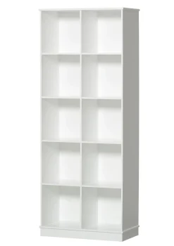 Standregal 'Wood' vertikal 2 x 5 / weiß mit Sockel