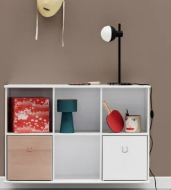 Standregal 'Wood' vertikal 2 x 5 / weiß mit Sockel