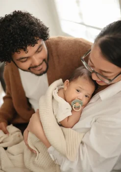 Strick-Babydecke Beige Melange