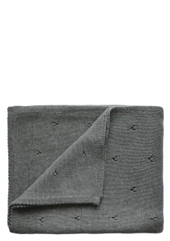 Strick-Babydecke 'Pointelle Grey Melange'