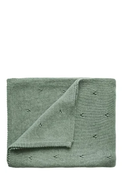 Strick-Babydecke 'Pointelle Sage Melange'
