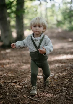 Strumpfhose mit Trägern mit Fuß olive