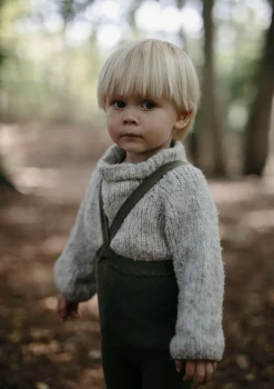 Strumpfhose mit Trägern mit Fuß olive