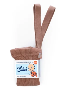 Strumpfhose mit Trägern mit Fuß light brown