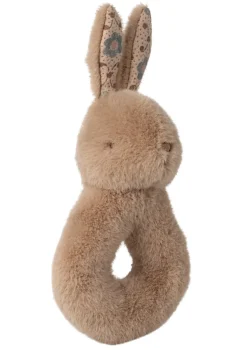 2-tlg. Rassel Set 'Kaninchen' creme pfirsich