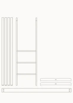 Umbauset für 'Wood Mini+' Babybett inkl. Junior-Erweiterung zum halbhohen Hochbett Eiche