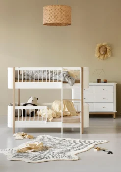 Umbauset für 'Wood Mini+' Juniorbett zum halbhohen Etagenbett Weiß / Eiche