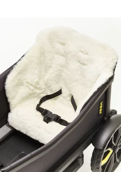 Veganer Lammfell-Sitzeinsatz weiß/schwarz