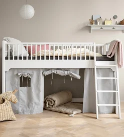 Vorhang für halbhohes Hochbett & Etagenbett 'Seaside Classic' blaue Streifen