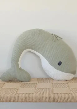 Wal Stillkissen 'Whale Momo' Eukalyptus grün