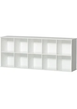 Wandregal 'Wood' horizontal 5x2 weiß