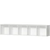 Wandregal 'Wood' horizontal 5x1 weiß