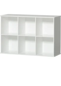 Wandregal 'Wood' horizontal 3x2 weiß