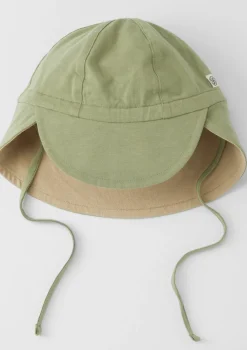 Wendbarer Sonnenhut UPF 50+ Olive Green/Sandy Beach