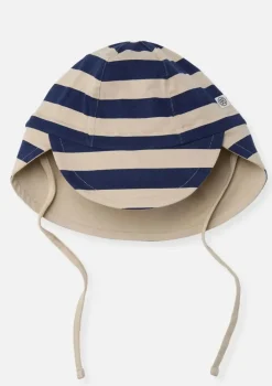 Wendbarer Sonnenhut UPF 50+ Navy Stripe/Sandy Beach