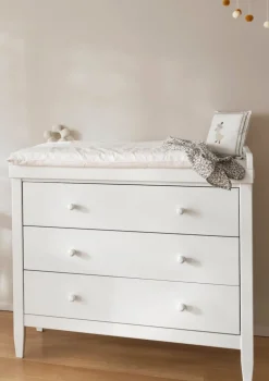 (Wickel-)Kommode weiß handbemalt