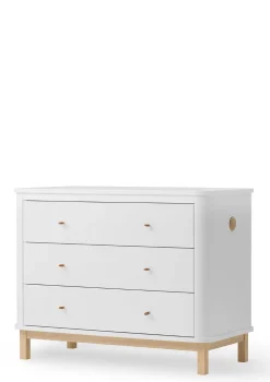 (Wickel-)Kommode 'Wood' 3 Schubladen weiß/Eiche