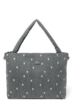 Wickeltasche 'Denim Diaper Bag' Grey Hearts