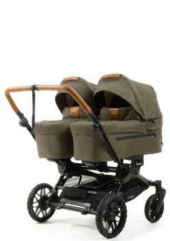 Zwillings-Kinderwagen-Set 'Double SENTO FLAT+' Outdoor Olive